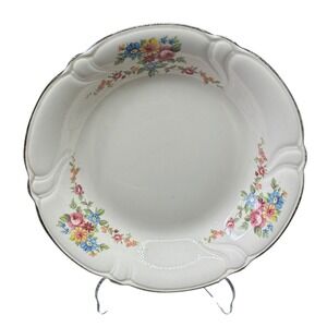 Vintage Taylor Smith Taylor Rose Garden Soup Cereal‎ Bowl Scalloped Edge